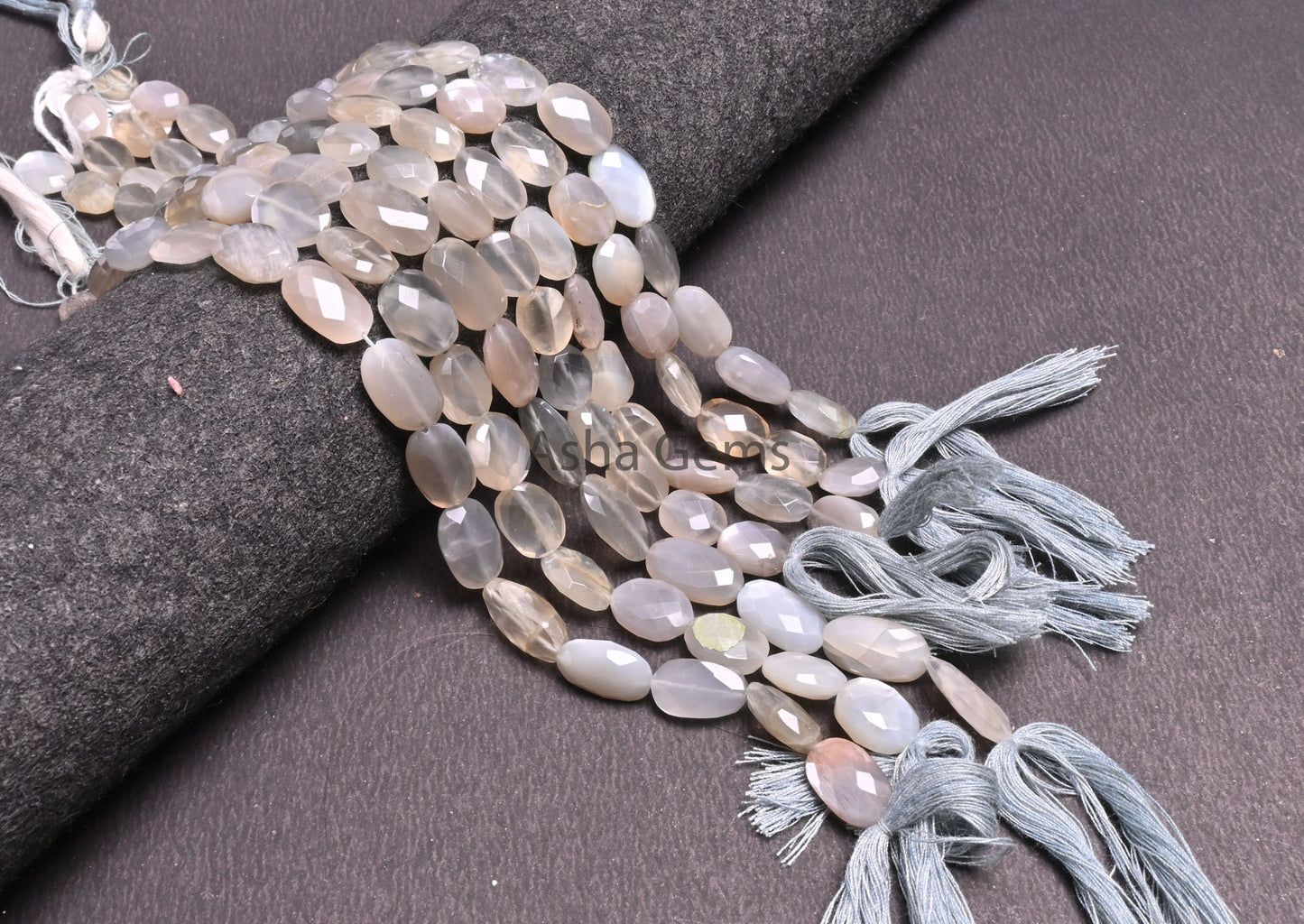 Beautiful Grey Moonstone faceted Oval Shape Beads,9" Strand Natural Moonstone Briolette Oval Beads, grey Moonstone Oval Gemstone Beads Craft