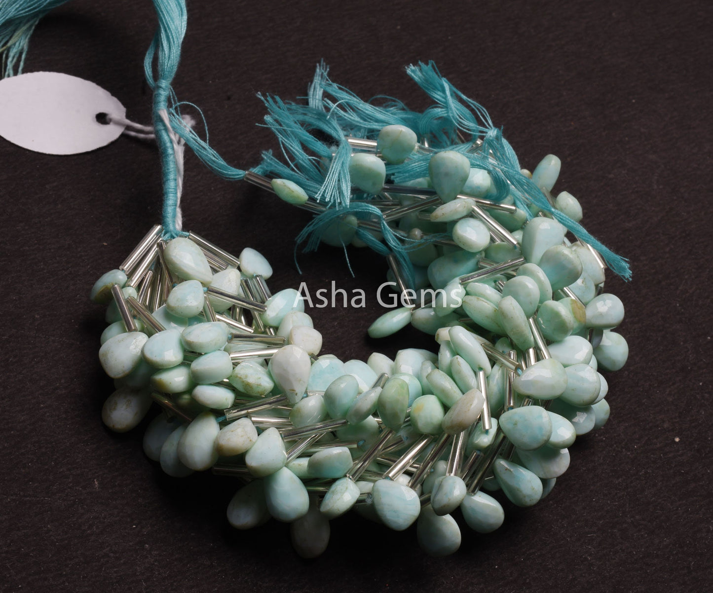 Beautiful Shaded Sky Blue Opal Faceted Pear Beads, Peru Opal Hand Cut Teardrop Briolette Faceted Gemstone Bead, Opal Bead Jewelry Handicraft