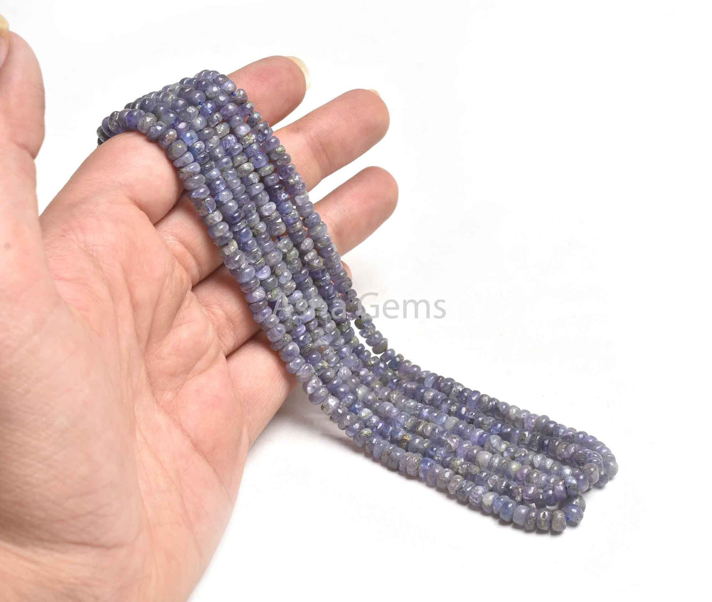 4.5-5 mm Tanzanite Plain Handmade Gemstone Beads,17" Strand Natural Blue Tanzanite Smooth Rondelle Shape Beads, Tanzanite Beads Jewelry SALE