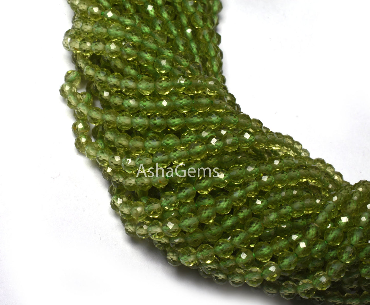 Beautiful Green Peridot Faceted Round Beads,3.5 mm Natural Peridot Round Ball Gemstone Beads, Peridot beads Micro Faceted machine Cut Beads