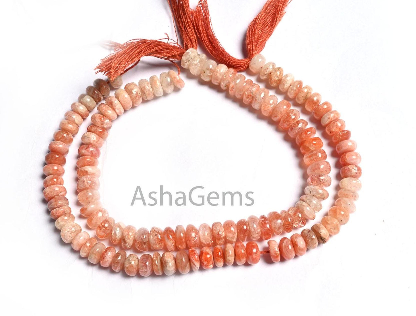Natural Sunstone Smooth Rondelle shape beads, Shaded Sunstone Plain Handmade Gemstone Loose Beads, Sunstone beads Jewelry making Crafts SALE