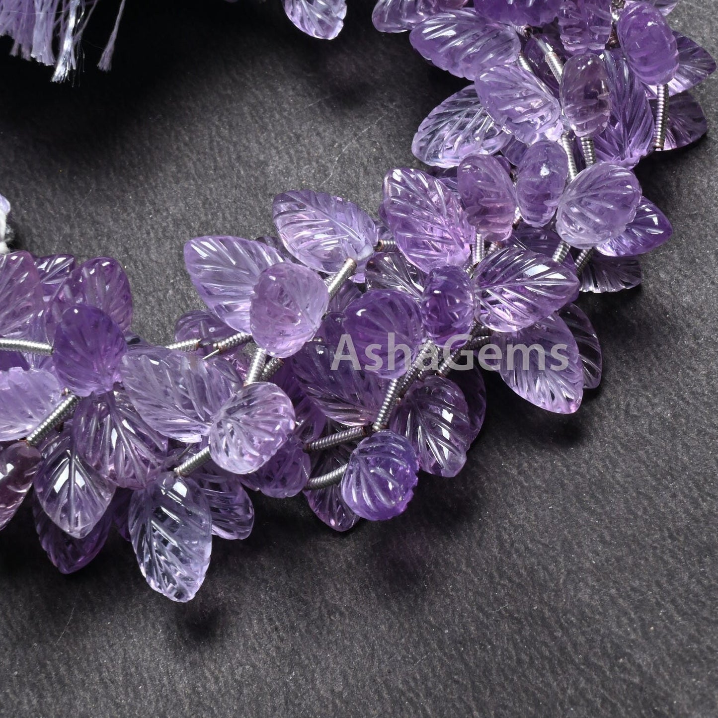 AAA Quality Pink Amethyst Fancy Leaf Shape Carved Gemstone Beads,8" Natural Amethyst Carve Pear Briolette Handmade Bead Jewelry Making Craft