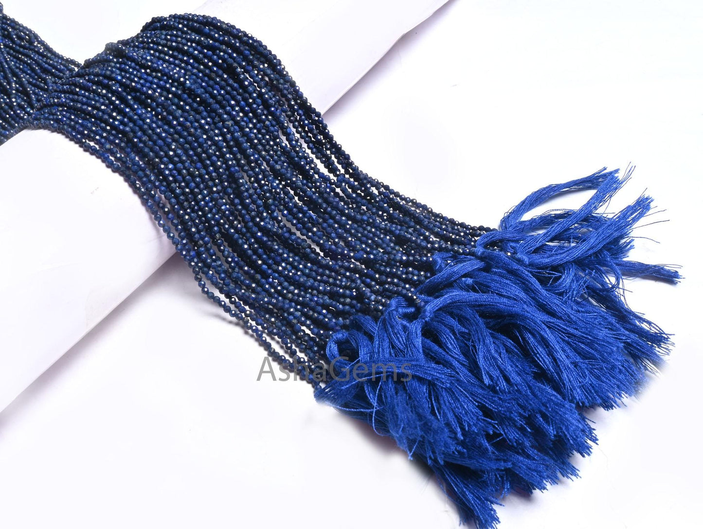 2.2mm Natural Blue Lapis Micro Cut Faceted Rondelle Shape Beads, Fine Quality Lapis Lazuli Machine Cut Gemstone Tiny Bead Jewelry Craft SALE