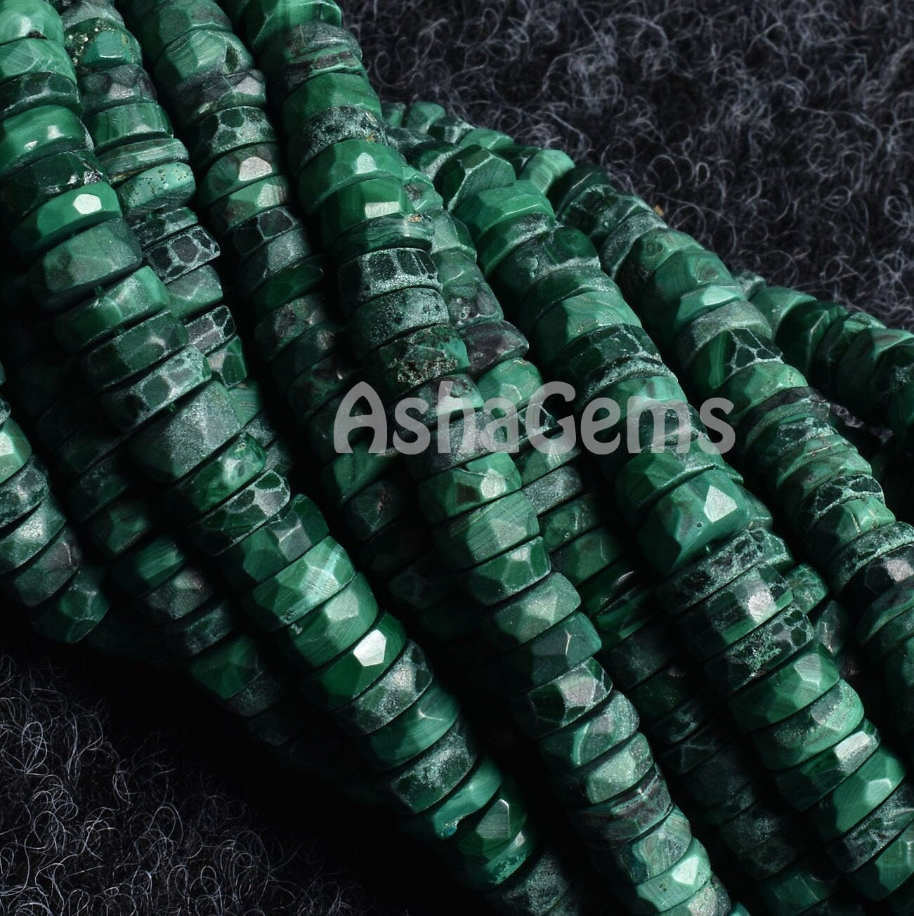 Natural Green Malachite Faceted Tyre Shape Beads,5.5-6mm Malachite Beads, Malachite Wheel Shape Beads Flat Gemstone Heishi Tyre Bead Jewelry