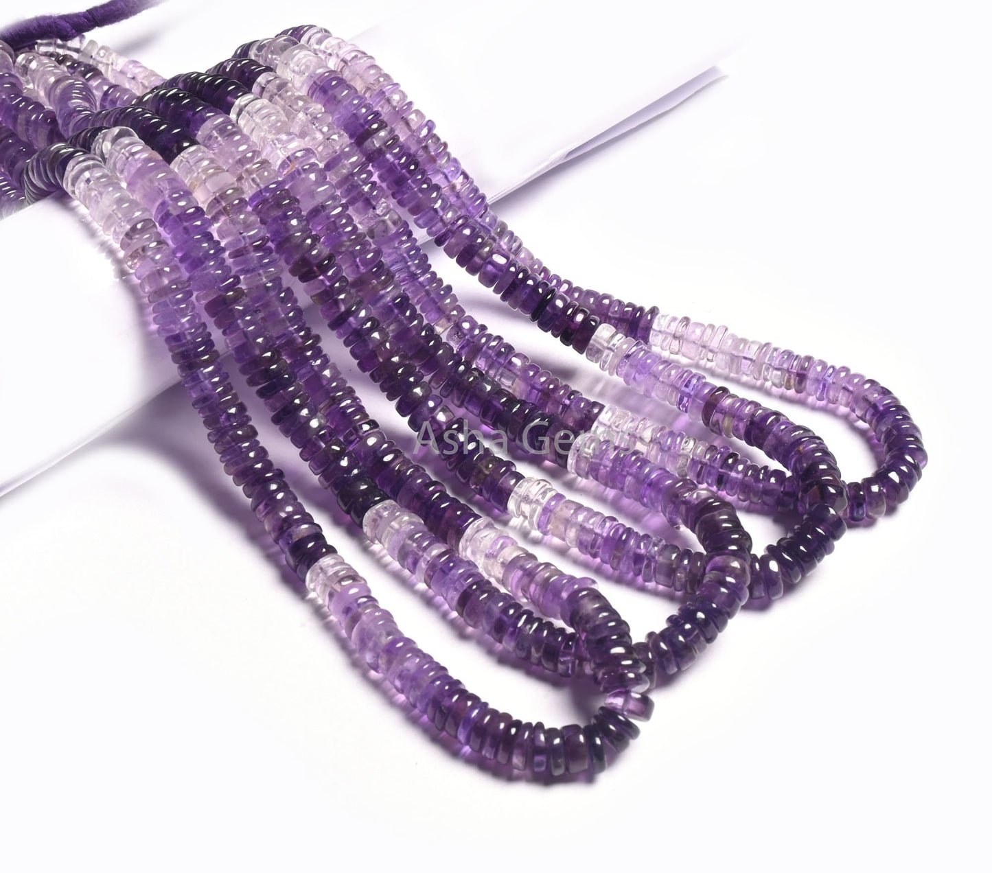 Natural Amethyst Smooth Flat Tyre Shape Gemstone Beads, AAA Shaded Purple Amethyst Handmade Heishi Tyre Beads, Amethyst Wheel Beads Jewelry