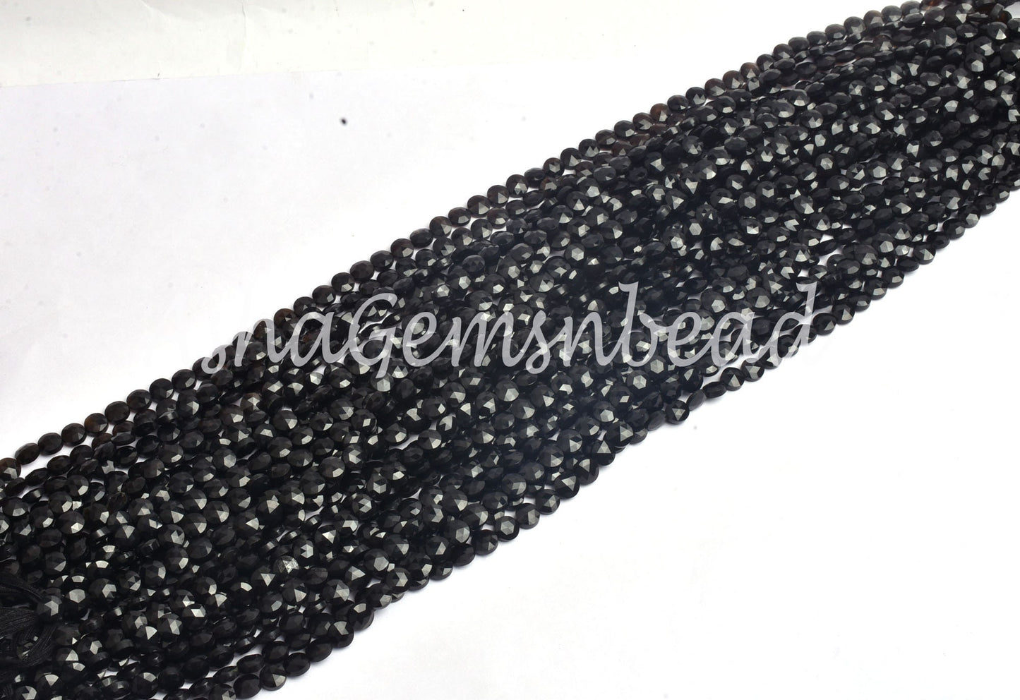 AAA Black Spinel Faceted Coin Shape Beads,6 mm,13" Strand Black Spinel Machine Cut Briolette Spinel Gemstone Bead Jewelry Making Craft SALE