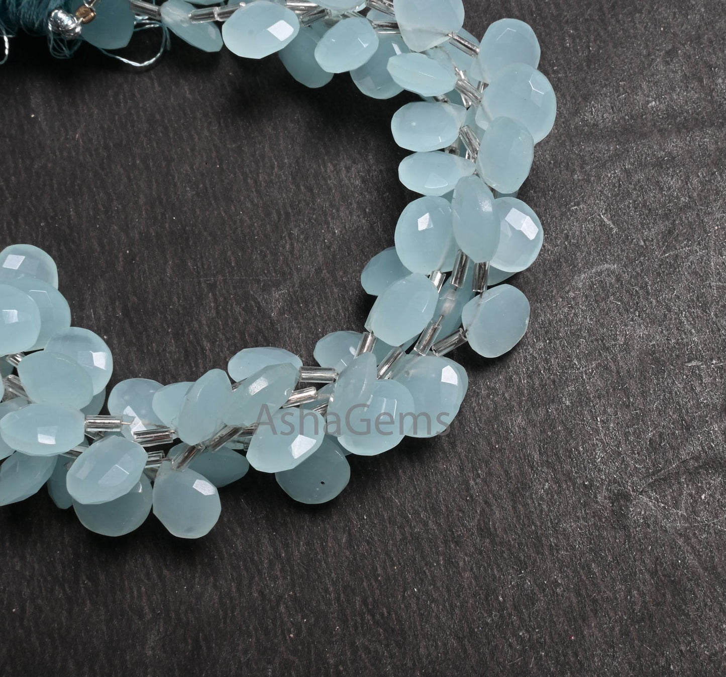 AAA Quality Aqua Chalcedony Color Hydro faceted Heart Beads,8" Aqua Blue Hydro Heart Briolette Checker Cut Beads For Jewelry Handicraft SALE