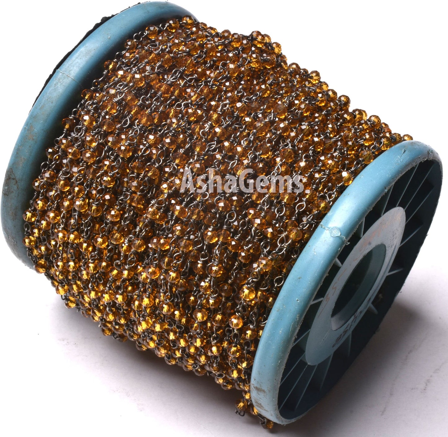 1,3,5,10,50 Ft Brown Quartz Hydro Faceted Rondelle Beaded Rosary Chain Black Plated Wire Jewelry Making Gunmetal Finding Rosary Crafts Chain