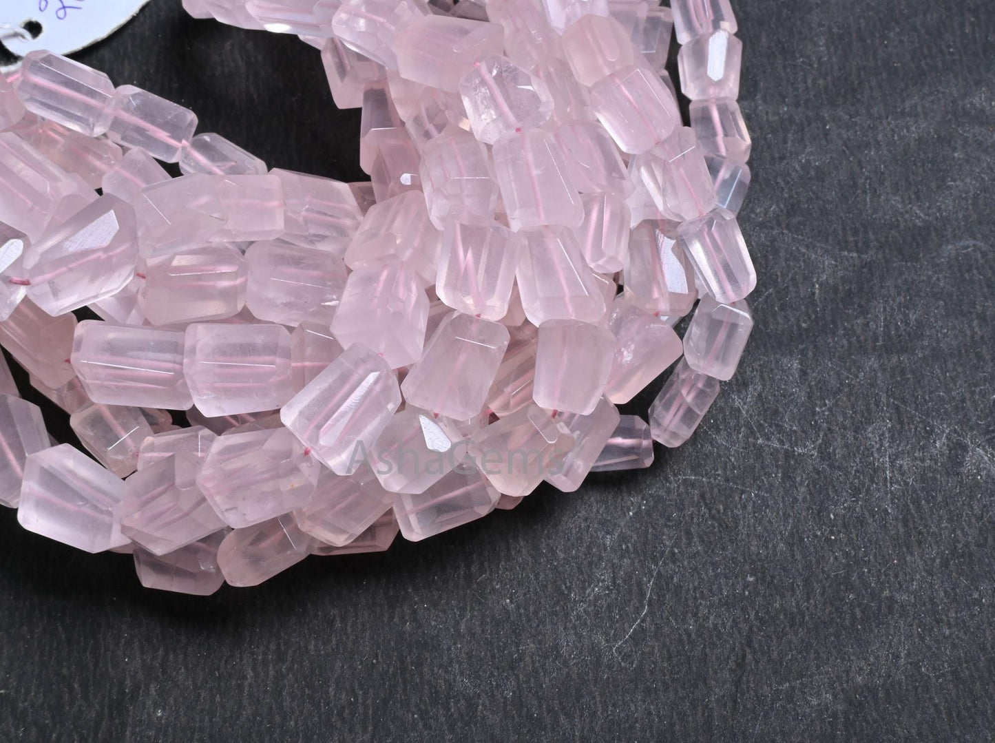 AAA Quality Pink Rose Quartz Faceted Nugget Gemstone Beads, Natural Rose Quartz Tumble Handmade Indian Cut Quartz Bead Necklace Jewelry SALE