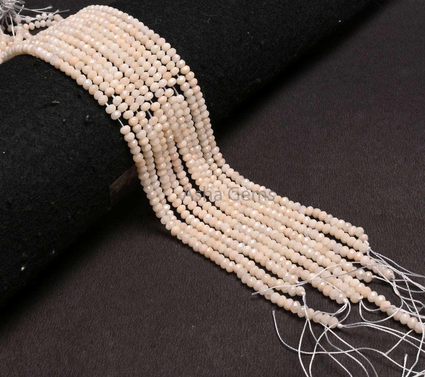 Beautiful Ivory Cream Color Jade Quartz Faceted Rondelle Gemstone Loose Beads,4.5 mm Cream Jade Quartz Machine Cut Beads, Jade Beads Jewelry