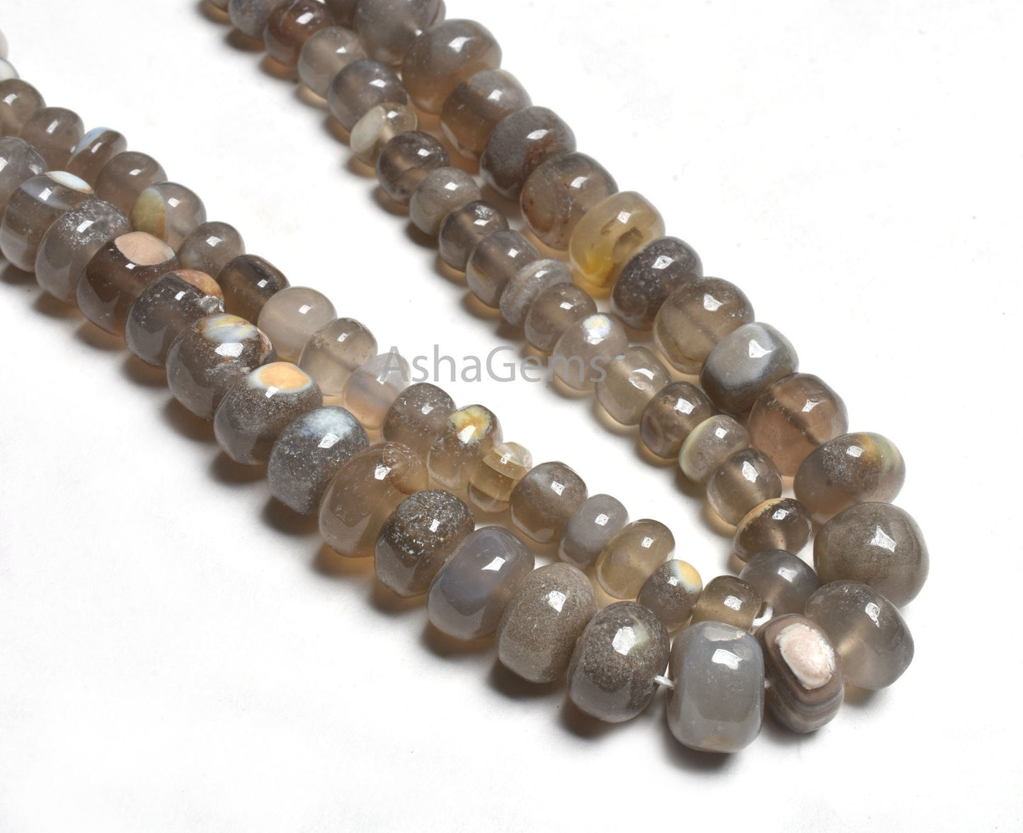 Beautiful Chalcedony Smooth Rondelle Shape Beads,16" Strand Opal Chalcedony Smooth Gemstone Beads Jewelry Making Handicrafts Chalcedony SALE