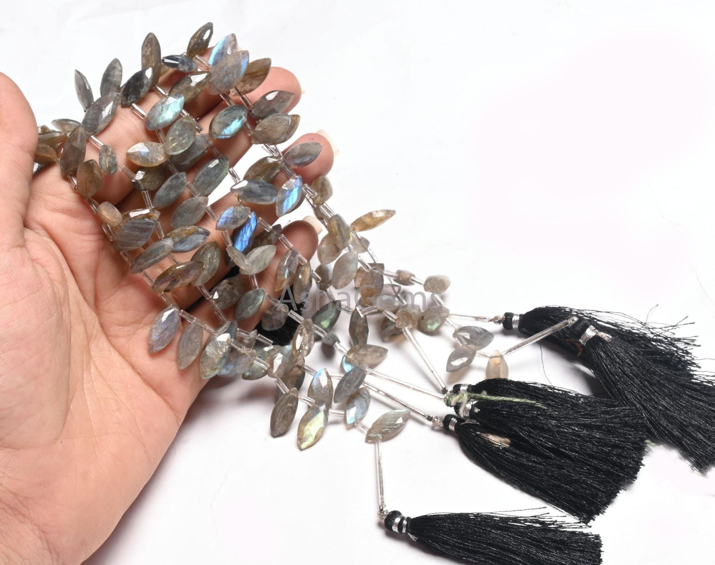 Labradorite Marquise Shape Beads, Flashy Labradorite Faceted Marquise Side Drill Bead, Natural Fire Rainbow Briolette Gemstone Beads Jewelry