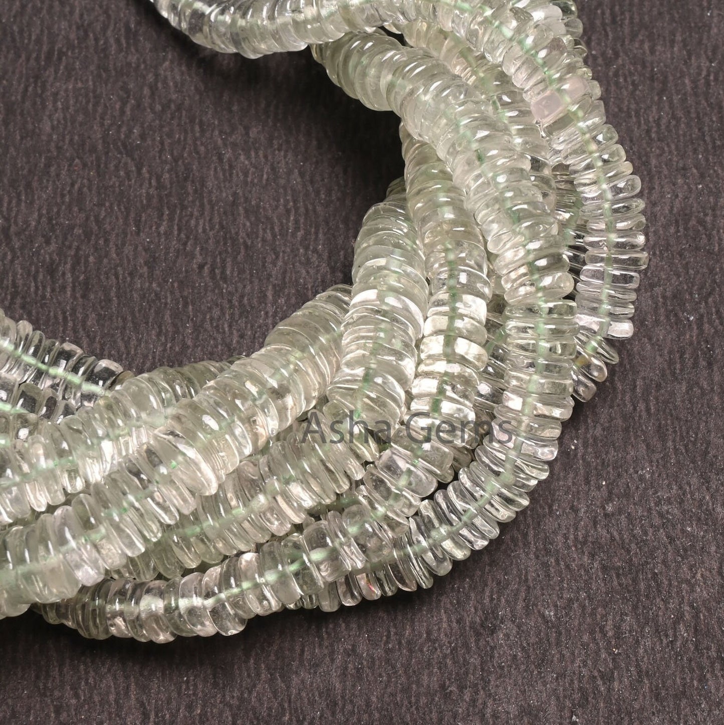 Fine Green Amethyst Flat Wheel Shape Smooth Hnadmade Beads, Natural Amethyst Heishi Tyre Gemstone Loose Beads, Amethyst Beads Jewelry making