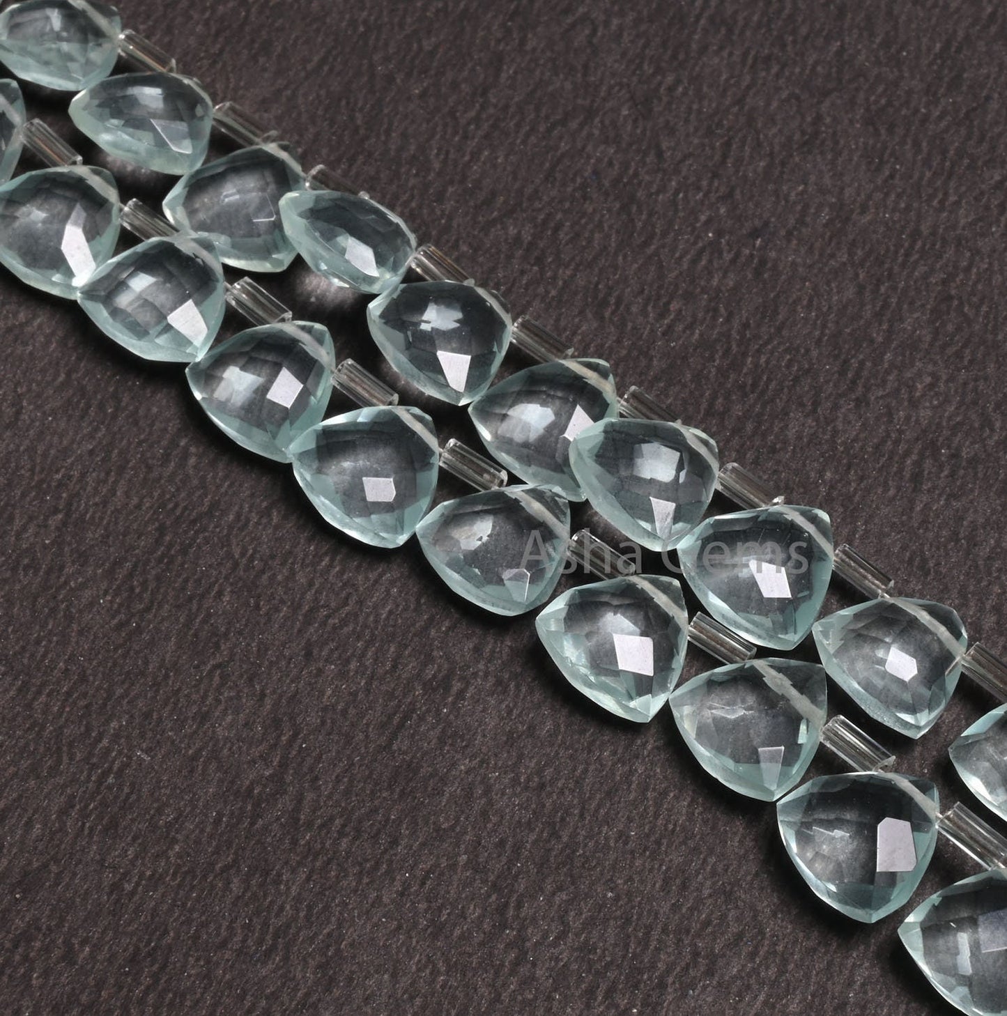 10mm AAA Quality Aqua Blue Hydro faceted Trillion Shape Beads,7.5" Aquamarine Color Hydro fancy Triangle Briolette Bead Jewelry Craft SALE