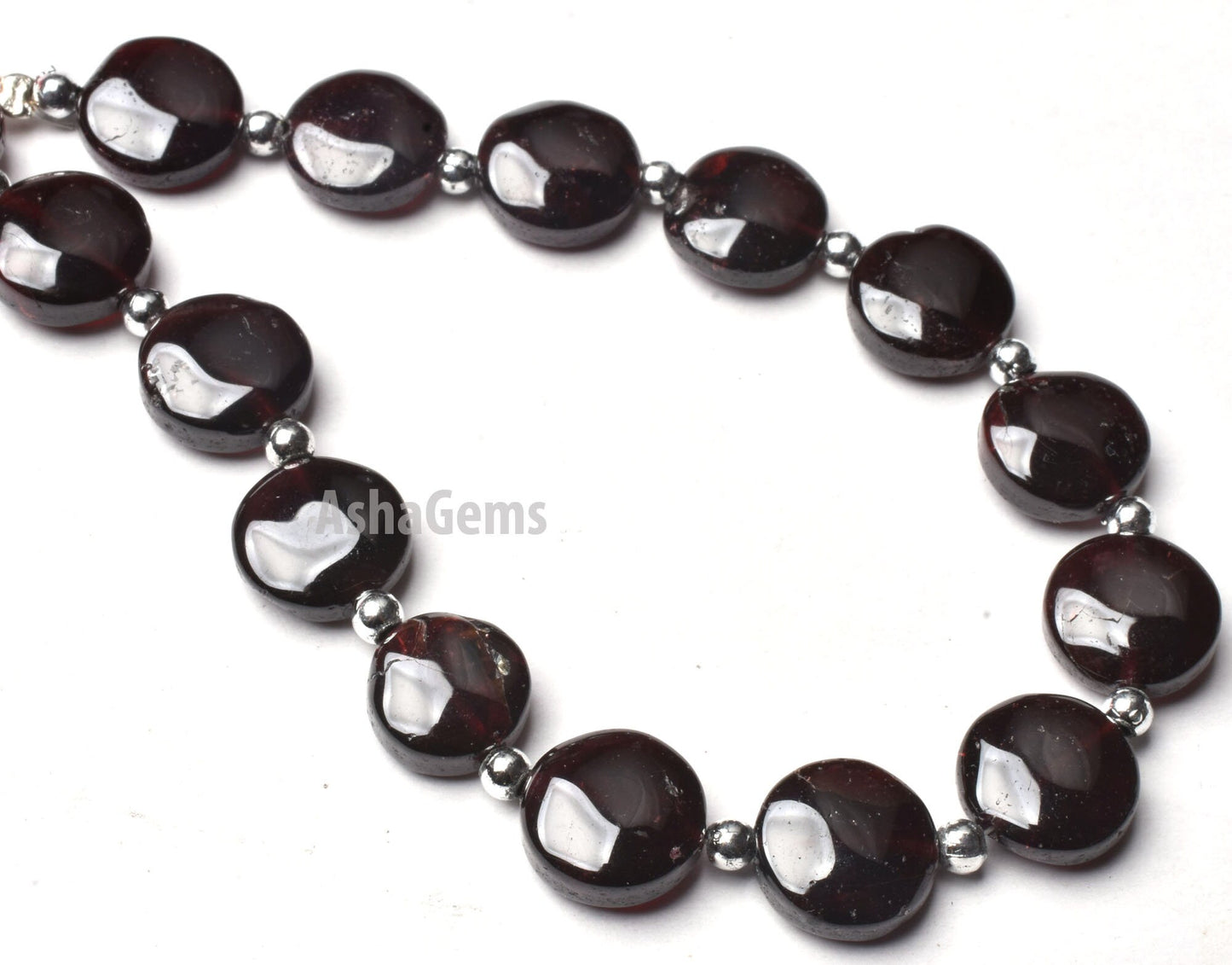 8"Strand Natural Red Garnet Coin Shape Beads,9.50- 11 mm Garnet Smooth Coin Beads, Loose Gemstone Beads Handmade Garnet Beads For Jewelry