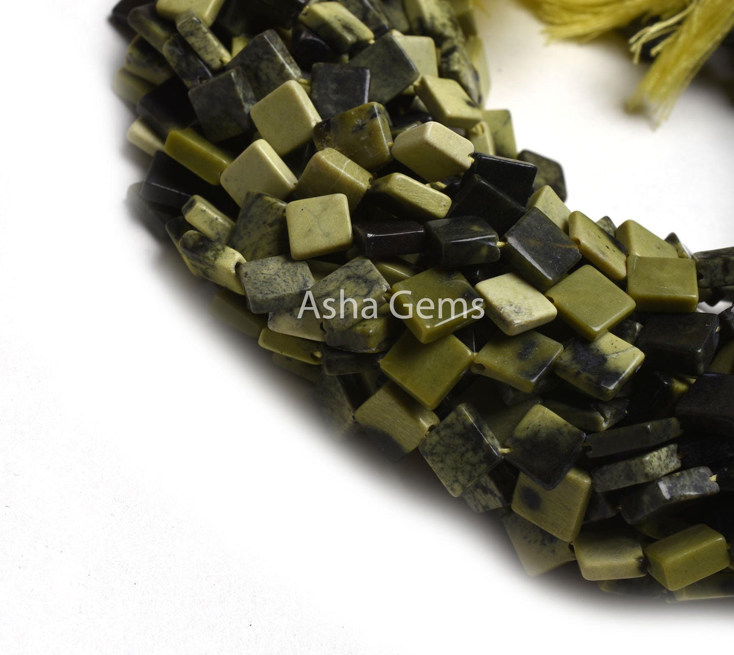 Natural Jasper Fancy Kite Shape Smooth Gemstone Beads,13" Shaded Green Black Jasper Square Side Drill handmade Jasper Beads Jewelry Crafts