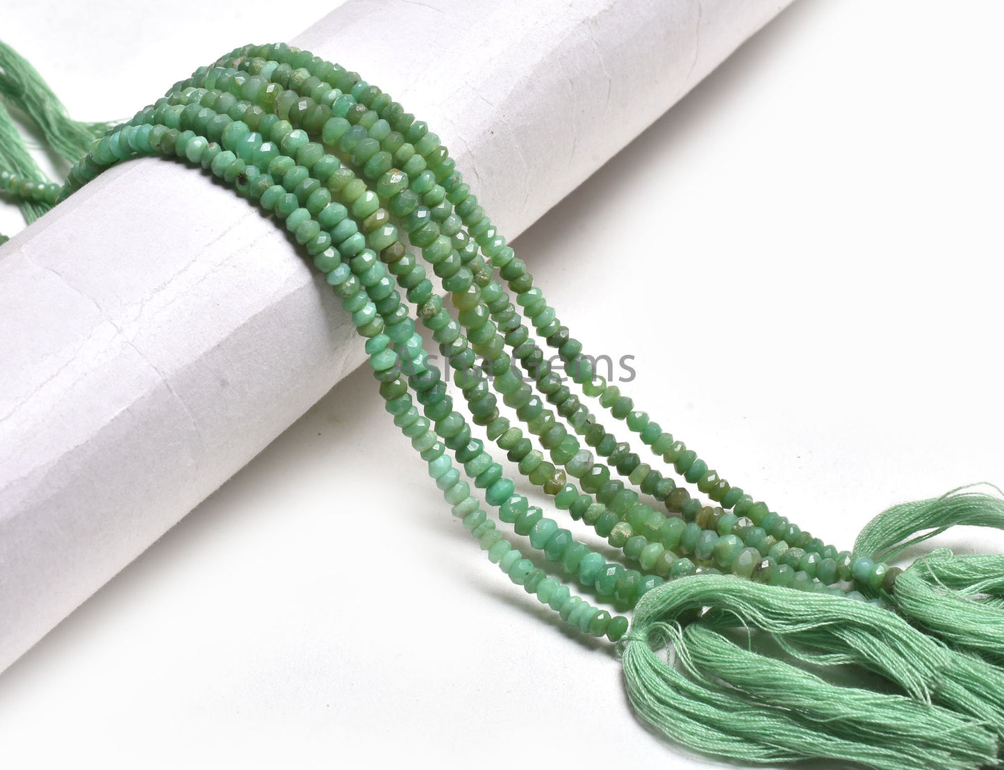 16" Strand Natural Chrysoprase Faceted Rondelle Beads, Green Chrysoprase Beads, Beautiful Chrysoprase Indian Cut Gemstone Beads Jewelry SALE