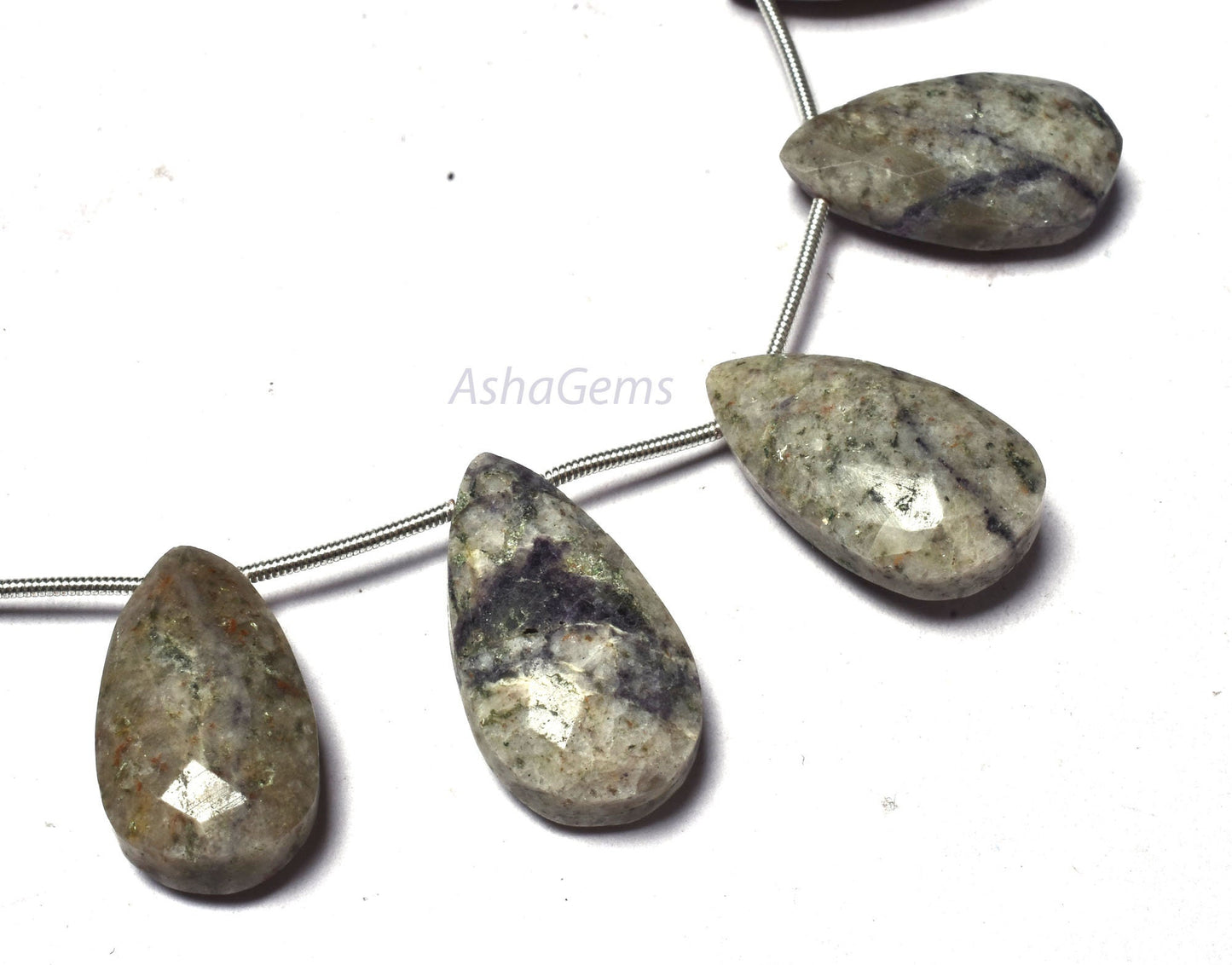 12 Piece strand Grey Jasper Teardrop Beads,12x21-14x25 mm Shaded Grey Jasper Faceted Pear Briolette gemstone beads,8' strand Jasper beads