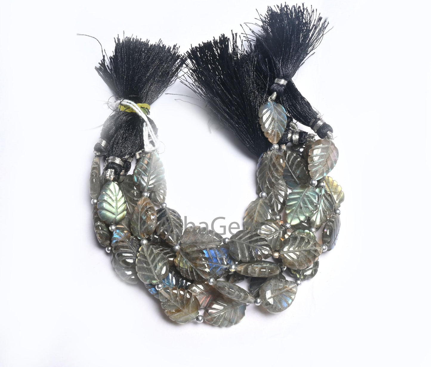 Fine Labradorite Fancy carving Leaf Shape Straight Drill Beads, Natural Flash labradorite handmade Carved Pear Gemstone Beads Jewelry Crafts