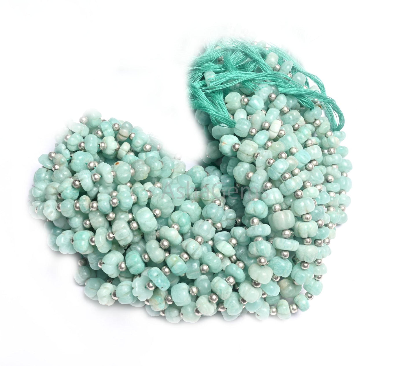 Beautiful Amazonite carved Watermelon Gemstone Beads, Natural Blue Amazonite Smooth carving Uneven Shape Pumpkin Handmade Bead Jewelry SALE