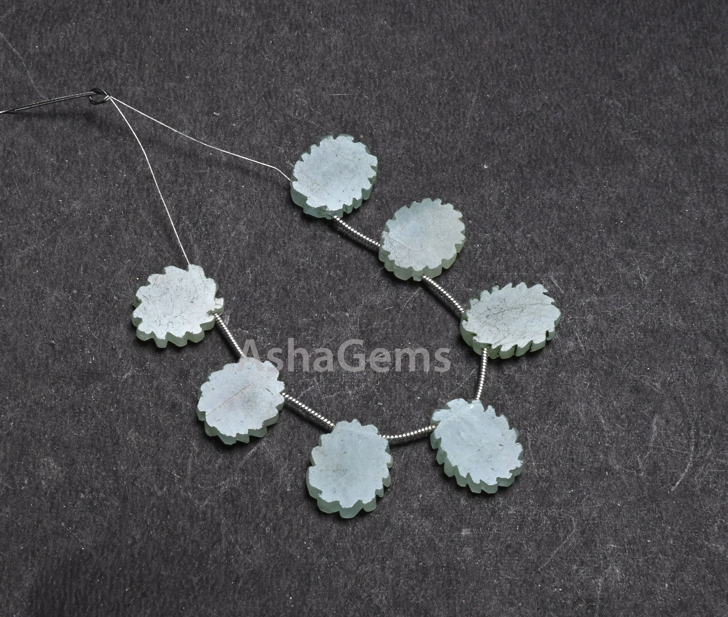 Beautiful Green Aventurine Fancy Flat Slice carving Gemstone Beads, Natural Aventurine Uneven Rough Slice handmade Carved Bead Jewelry Craft