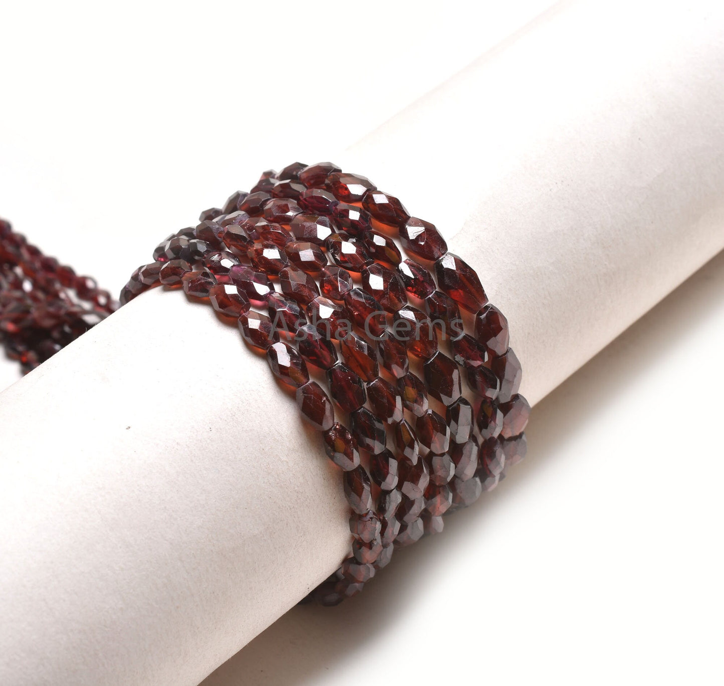 14" Strand Garnet Faceted Oval Straight Drill Beads, Natural Red Garnet Indian Hand Cut Oval Gemstone Bead, Garnet Beads Jewelry Crafts SALE