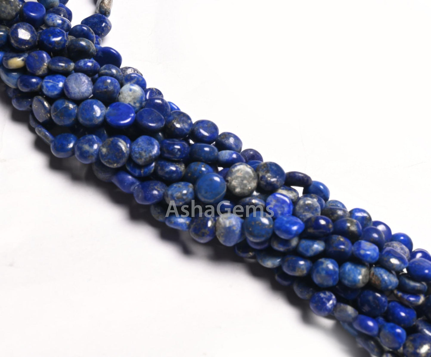 Natural Blue Lapis Smooth Coin Shape Gemstone Loose Beads,8" Lapis lazuli Plain Coin Handmade Straight Drill Beads, Lapis Bead Jewelry Craft