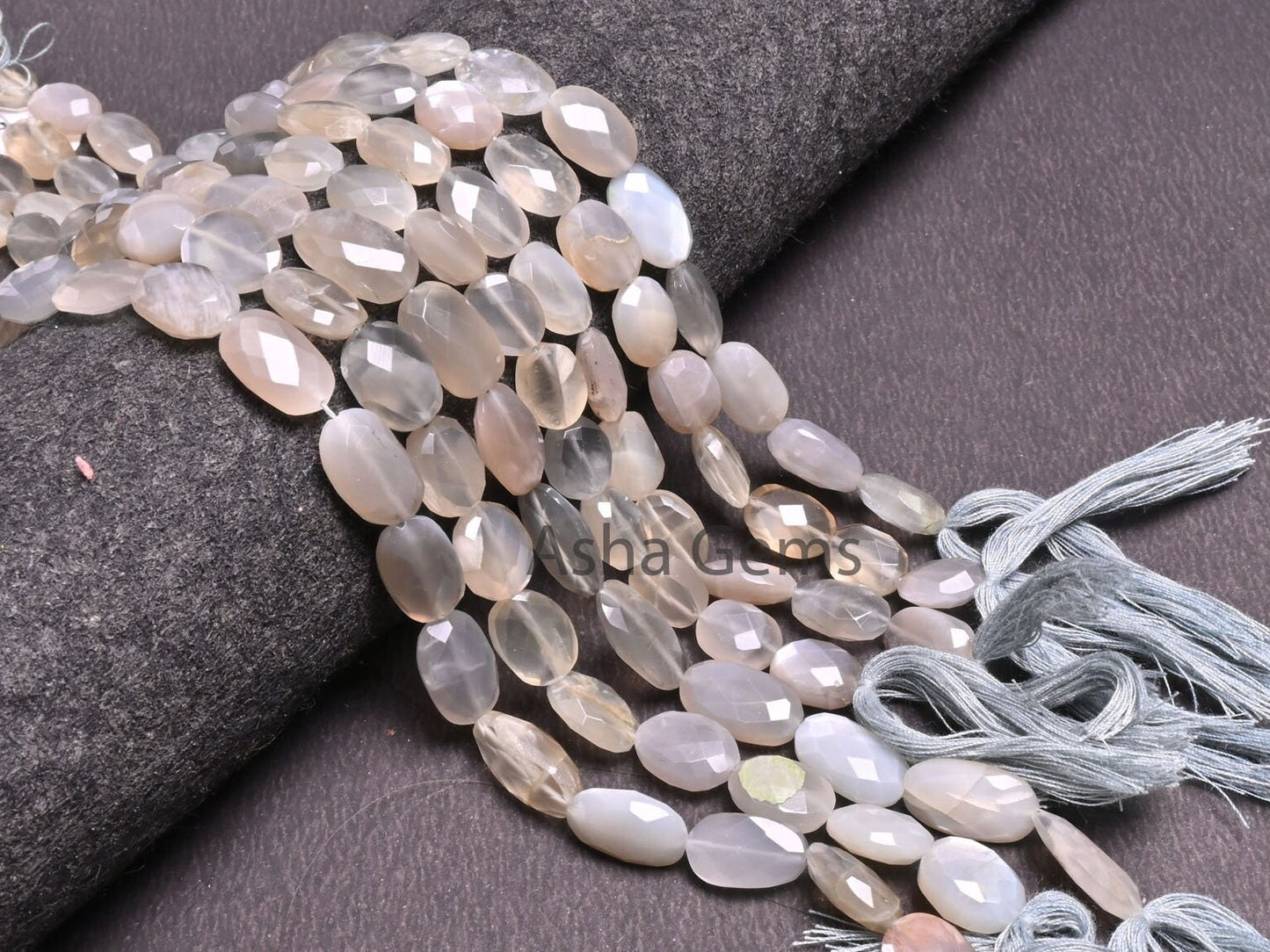 Beautiful Grey Moonstone faceted Oval Shape Beads,9" Strand Natural Moonstone Briolette Oval Beads, grey Moonstone Oval Gemstone Beads Craft