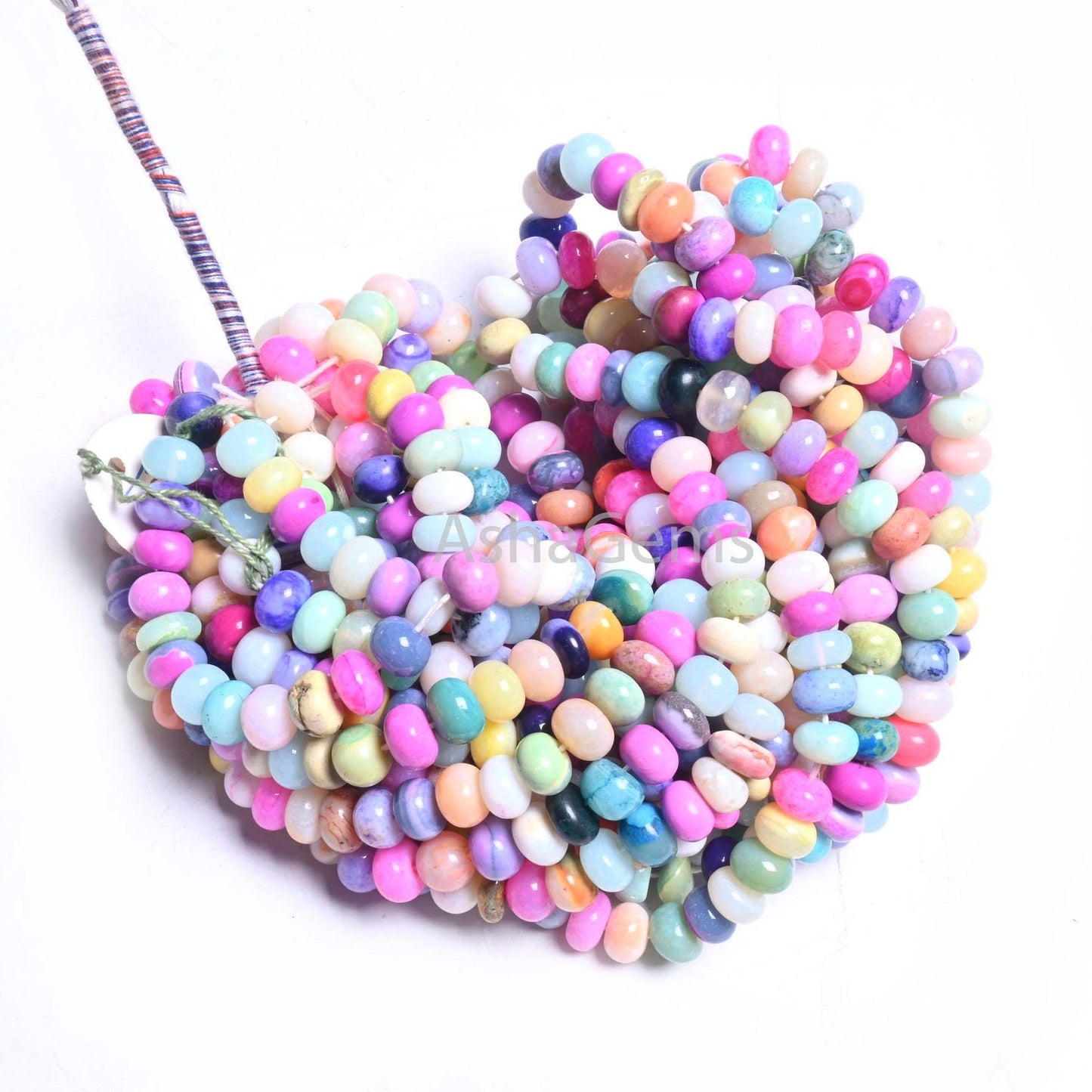 Wonderful Multi Shaded Opal Rondelle Smooth Gemstone Beads, Fine Disco Opal Beads, Mix Color Multi Opal Plain Bead Jewelry Making Craft SALE