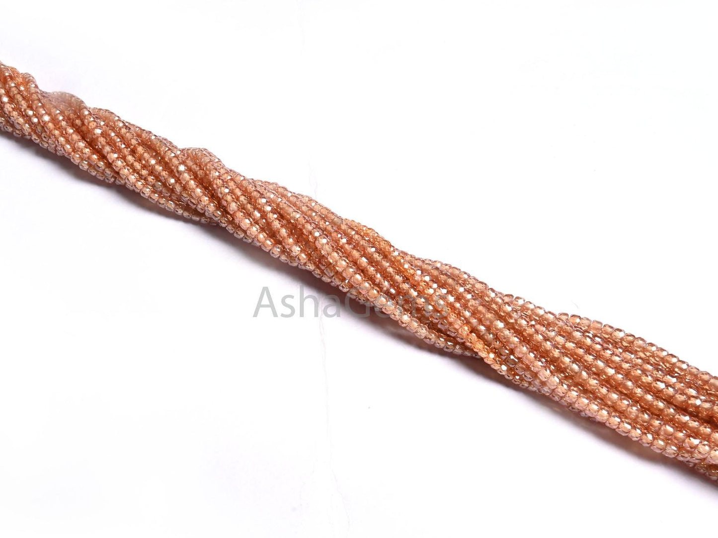 3 mm Beautiful Brown Zircon Micro Cut Rondelle Faceted Gemstone Beads,13" AAA Quality Imperial Brown Cubic Zircon Faceted Bead Jewelry Sale