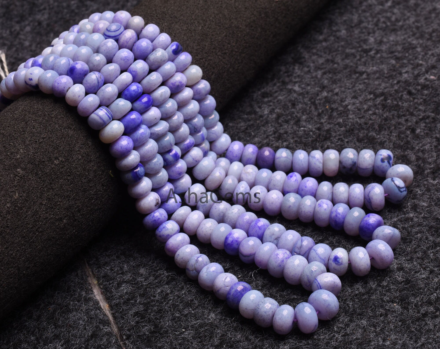 Shaded Blue Opal Smooth Rondelle Shape Beads, Beautiful Blue Opal Plain Gemstone Beads,8-11 mm Handmade Opal Bead Jewelry Making Sale