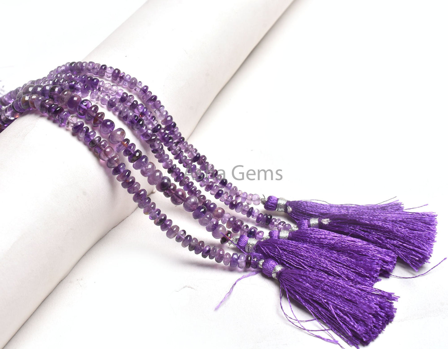 Fine Quality Shaded Purple Amethyst Smooth Rondelle Beads, Natural Amethyst Plain Handmade Gemstone Loose Bead Amethyst Jewelry Making Craft