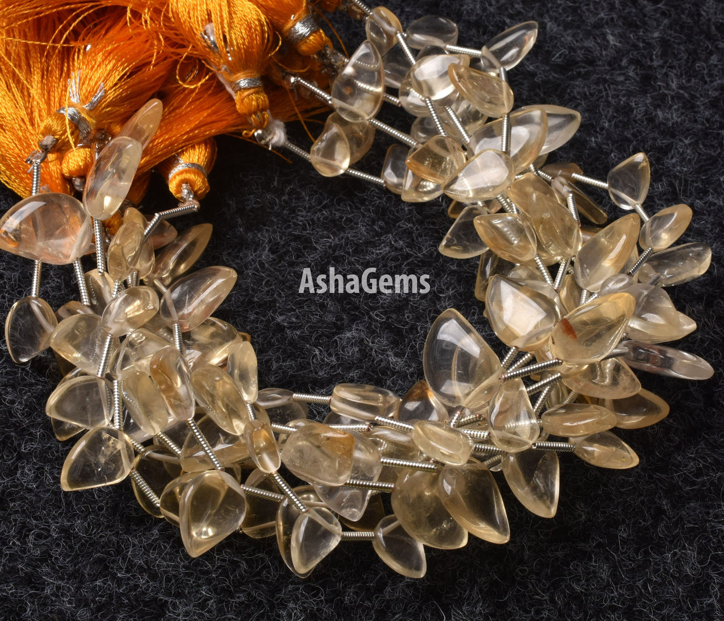 Citrine Quartz Smooth Fancy Shape Gemstone Beads,7" Strand Citrine Plain Mango Shape Beads, Citrine Loose Beads For Jewelry Handicraft SALE