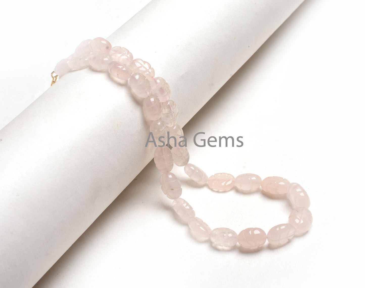 Natural Pink Rose Quartz Carving Oval Necklace Beads,15" Pink Rose Quartz Necklace Gemstone Handmade Carved Oval Straight Drill Bead Jewelry
