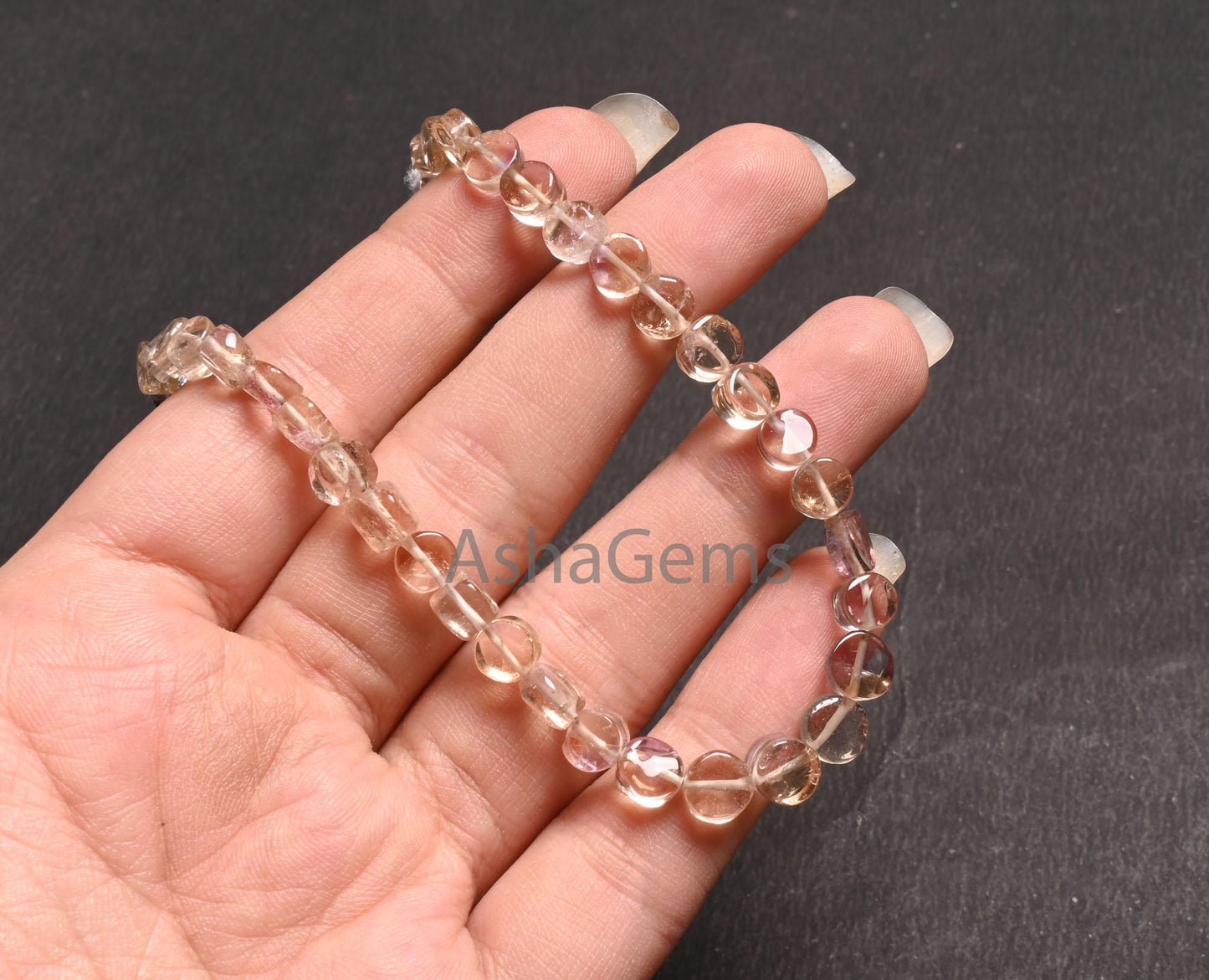 Beautiful Purple Ametrine Smooth Coin Uneven Shape Handmade Beads,5.5-6.5 mm Natural Ametrine Coin Gemstone loose Beads Jewelry Making Craft