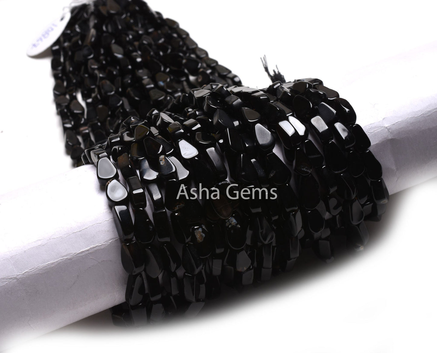 Beautiful Black Onyx Smooth Pear Beads,13"Strand Natural Onyx Uneven Flat Teardrop Straight Drill Beads, Onyx Black Gemstone Bead Handicraft