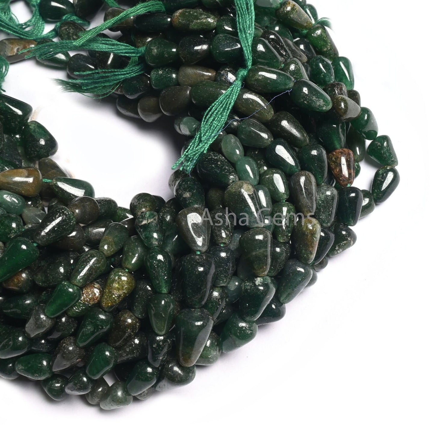 Natural Mica Margaj Smooth Drop Shape Gemstone Beads,12" Strand Dark Green Mica Plain Handmade Drops Straight Drill Beads Jewelry handicraft
