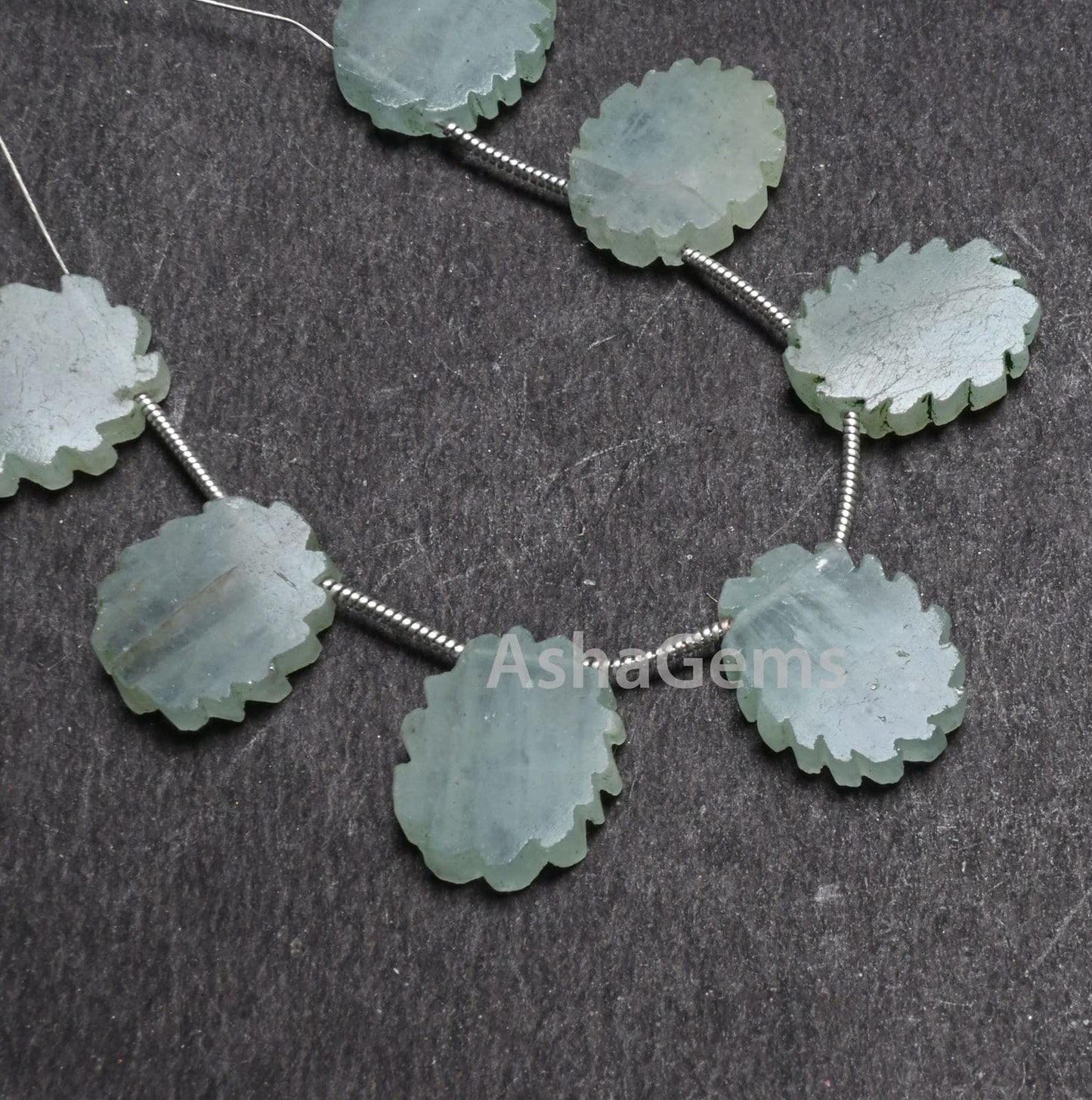 Beautiful Green Aventurine Fancy Flat Slice carving Gemstone Beads, Natural Aventurine Uneven Rough Slice handmade Carved Bead Jewelry Craft