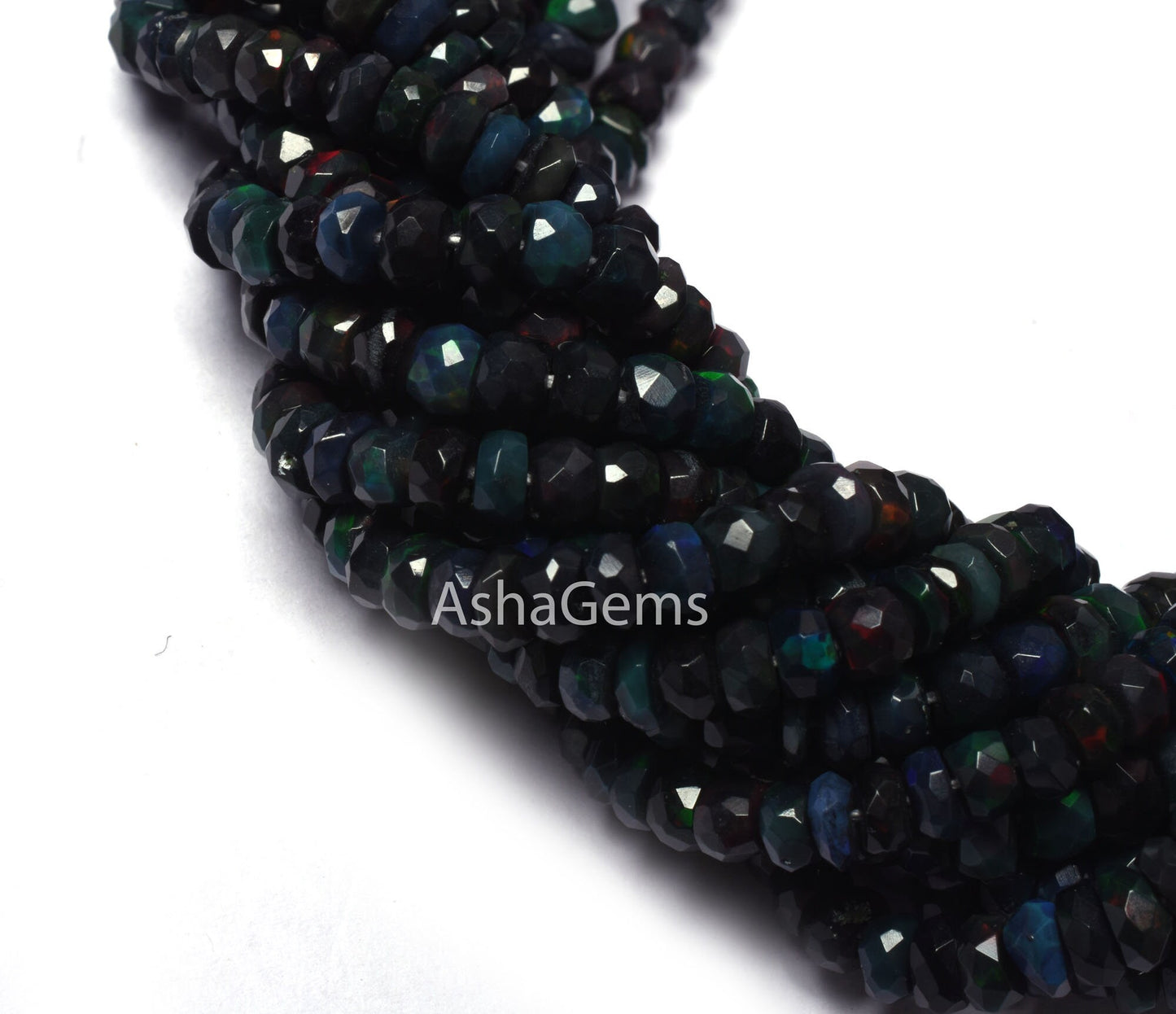 AAA Multi Blue Ethiopian Opal Faceted Rondelle shape Beads, Natural Flashy Welo Fire Ethiopian Opal Gemstone Bead Opal Indian Cut Beads SALE