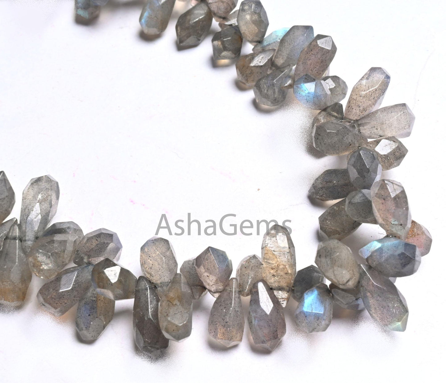 Beautiful Flashy labradorite Faceted Drop Beads,8" Natural Blue Fire Labradorite Indian Cut Teardrop Briolette Gemstone Beads Jewelry Crafts (AG 18652)