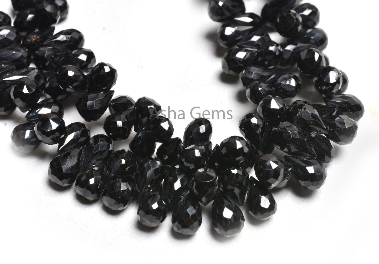 Natural Black Spinal Drops Shape Beads, Black Spinal Faceted Teardrops Beads,8 " AAA Black Spinal Drops Briolette Side Drill Beads Jewelry