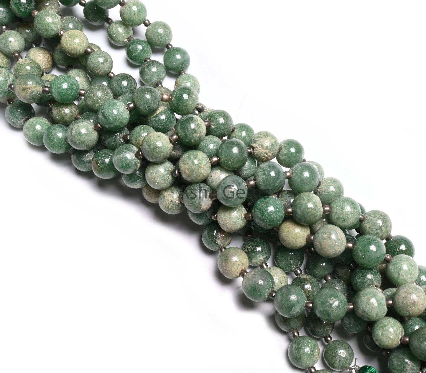 Beautiful Green Margaj Smooth Round Ball Gemstone Beads,8" Green Aventurine Bead, margaj Plain Round Shape Beads Jewelry Making Handicraft
