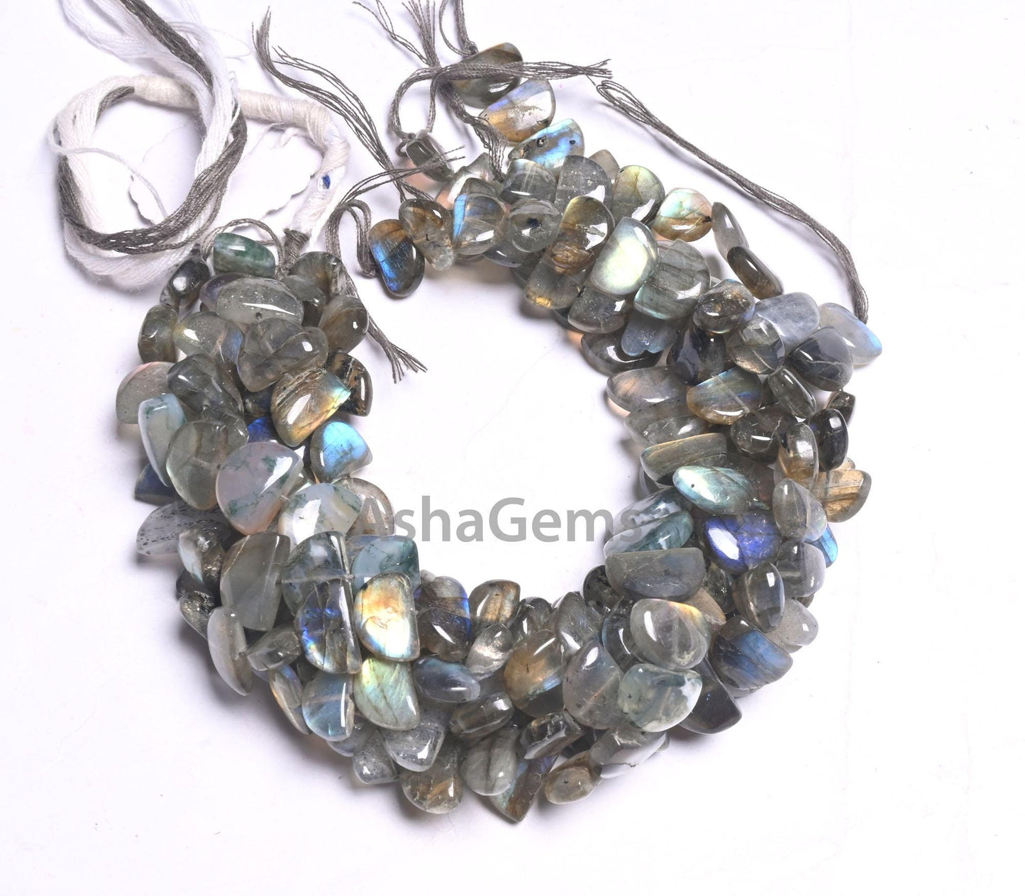 Natural Flash Labradorite Fancy D Shape Smooth Beads,8.5" Multi Fire labradorite half Moon Smooth Handmade Gemstone Bead Jewelry Crafts SALE