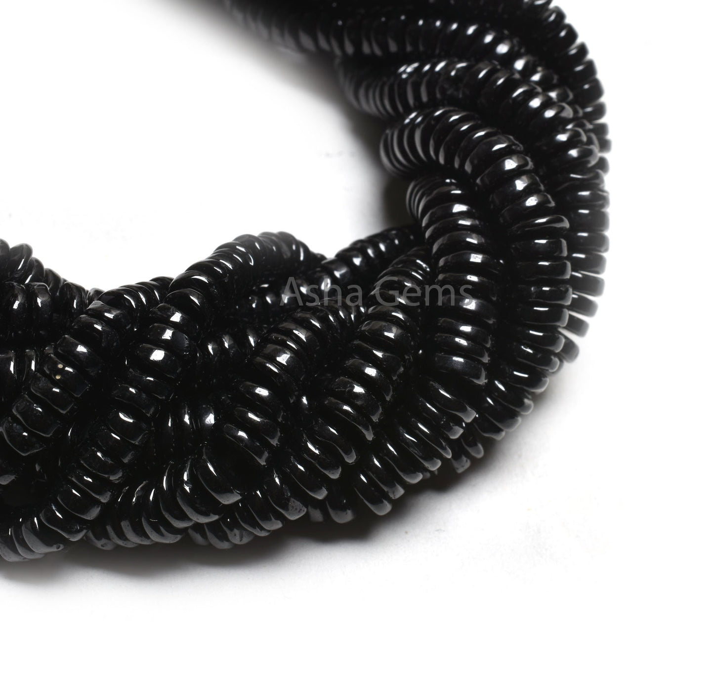 16" Beautiful Natural Black Spinel Smooth Tyre Gemstone Handmade Beads, AAA Spinel Smooth Wheel Shape Beads Jewelry Making Handicraft SALE