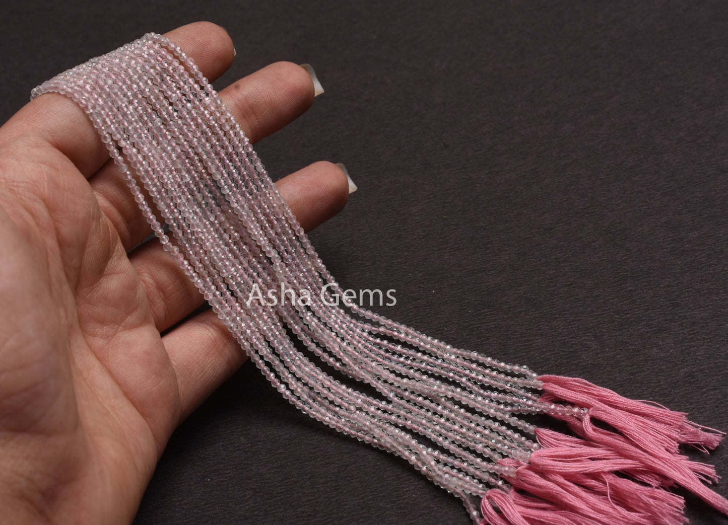 2.25 mm Natural Morganite Faceted Rondelle Beads, AAA Pink Aquamarine Beads Machine Cut Real Morganite Micro Cut Gemstone Bead Jewelry Craft