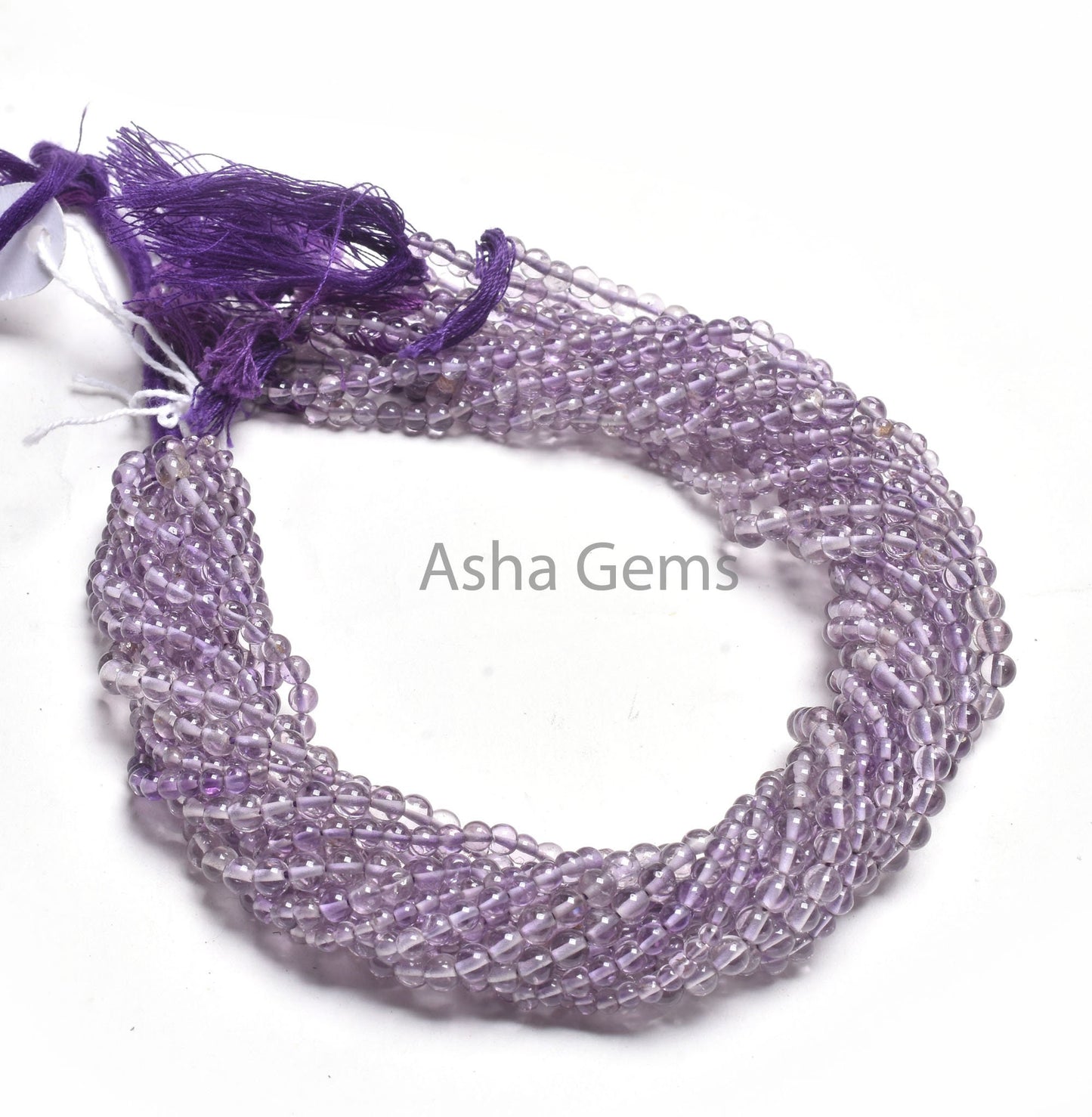 Light Purple Amethyst Smooth Round Shape Gemstone Beads, Fine Brazil Amethyst Round Ball Beads, Blue Amethyst Bead Jewelry Making Craft SALE