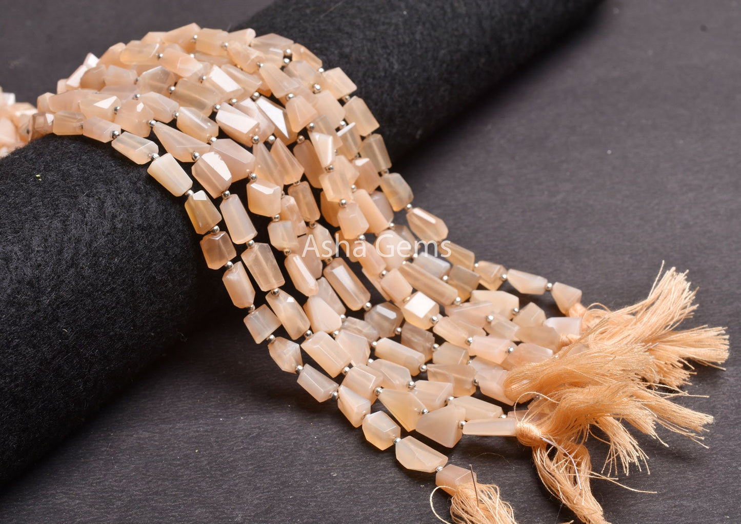Light Peach Moonstone Faceted Nugget Gemstone Beads, AAA Natural Pink Moonstone Uneven Tumble Straight Drill Bead, Moonstone Bead Craft SALE