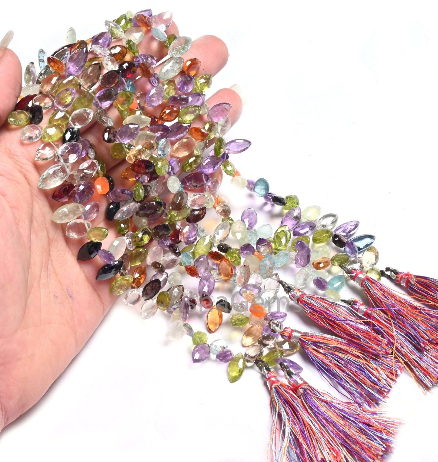 AAA Beautiful Mix Color Stone Fancy Marquise faceted Beads, Natural Multi Gemstone Disco Marquise Briolette Side Drill Bead for Jewelry SALE (AG 18645)