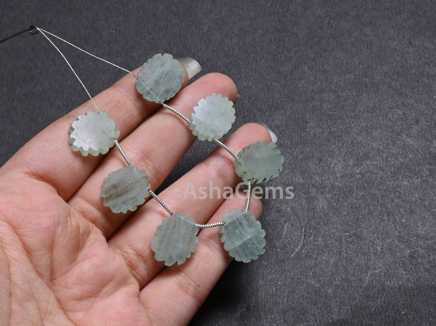 Beautiful Green Aventurine Fancy Flat Slice carving Gemstone Beads, Natural Aventurine Uneven Rough Slice handmade Carved Bead Jewelry Craft