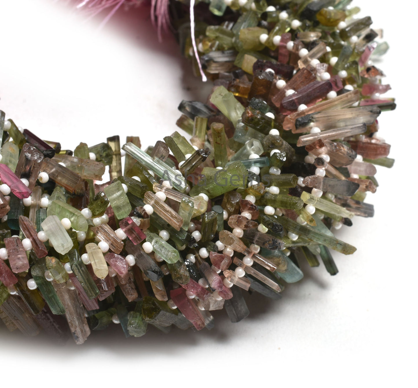 Natural Multi Tourmaline Fancy Long Rough Gemstone Beads,8" Fine Tourmaline Uneven Pencil Side Drill Beads, Tourmaline Beads Jewelry Crafts